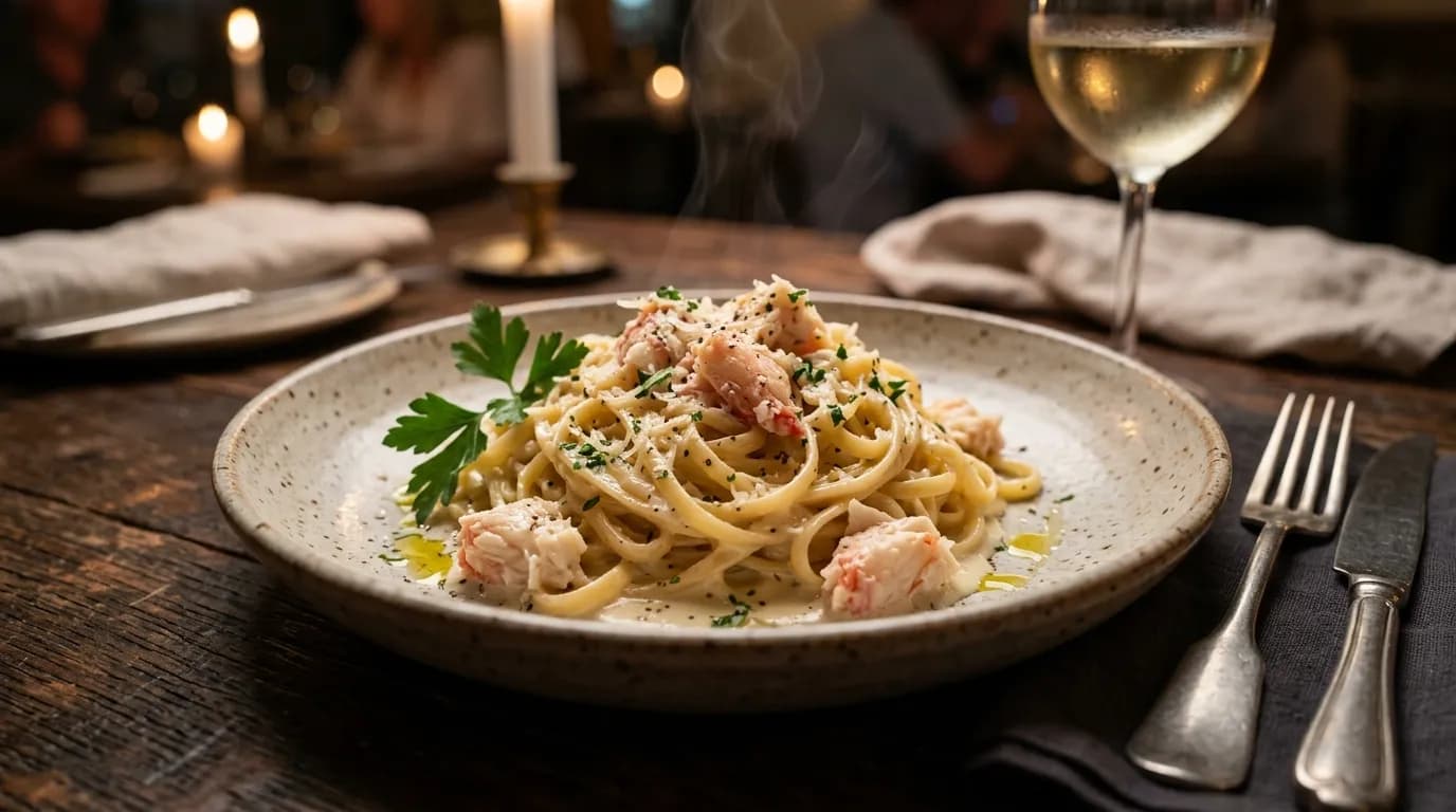Crab Linguini Alfredo