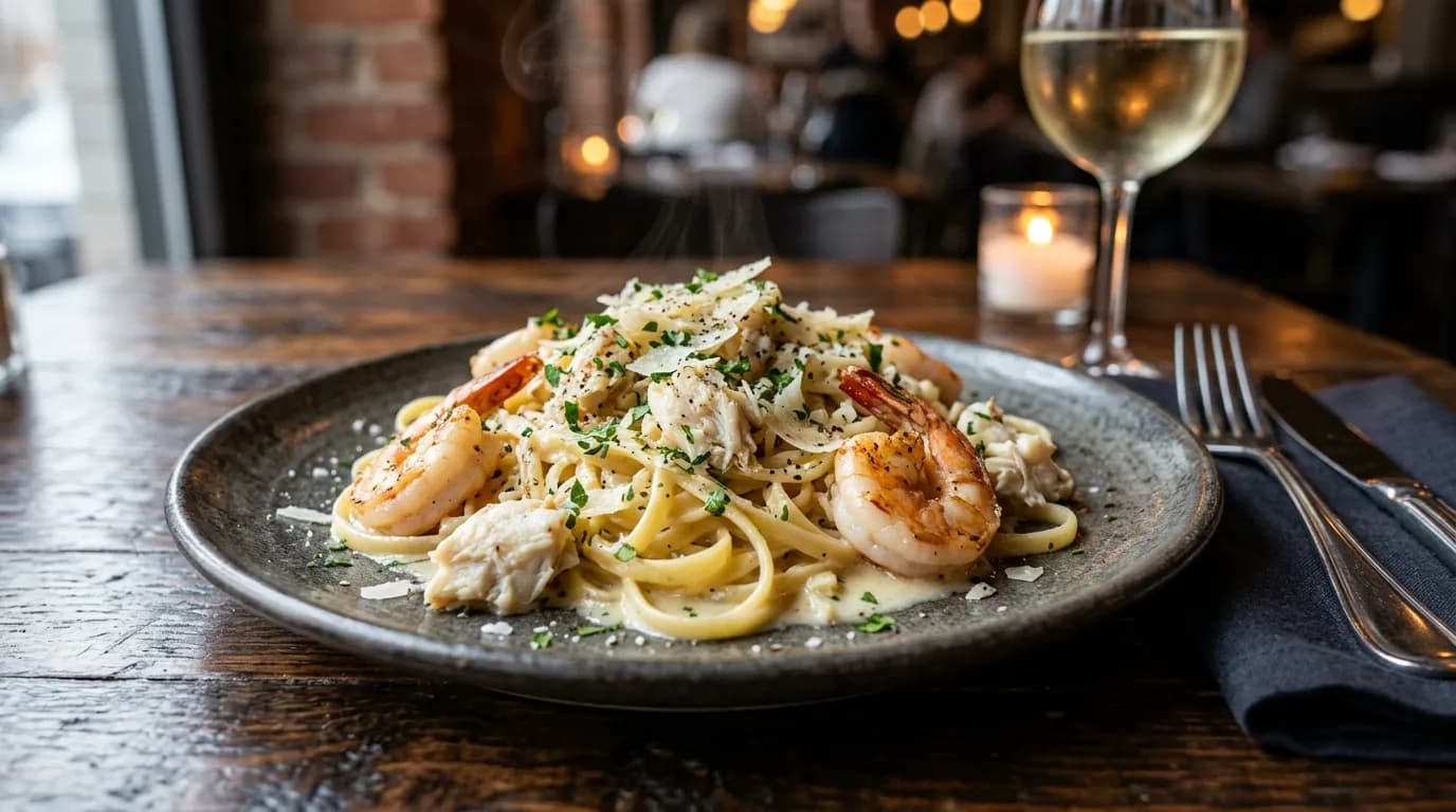 Crab & Shrimp Linguini Alfredo