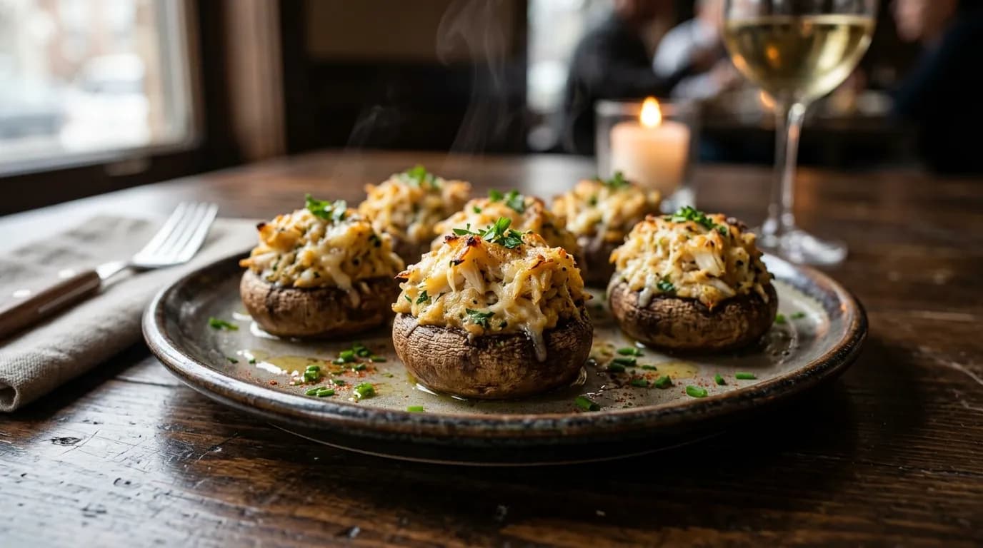 Crab-Topped Stuffed Mushrooms