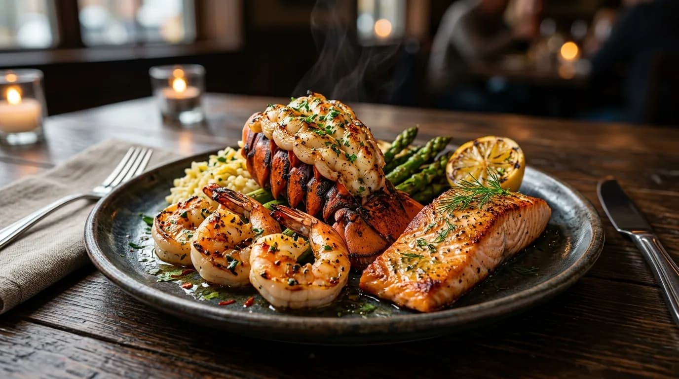 Grilled Lobster, Shrimp & Salmon
